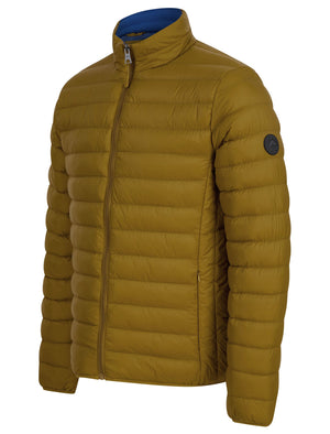 Ikar Funnel Neck Quilted Puffer Jacket with Fleece Lined Collar in Golden Brown - Tokyo Laundry