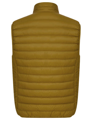 Cannes Quilted Puffer Gilet with Fleece Lined Collar in Golden Brown - Tokyo Laundry