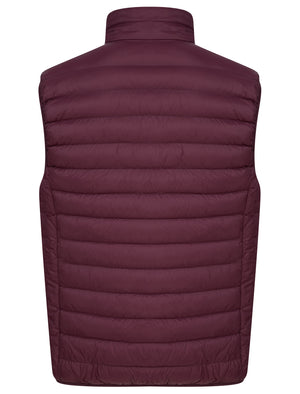 Yuley Quilted Puffer Gilet with Fleece Lined Collar in Tawny Port - Tokyo Laundry