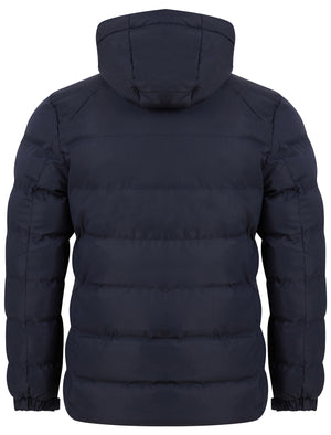 Yorkshire Quilted Puffer Coat with Hood In Sky Captain Navy - Tokyo Laundry