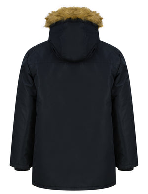 Hawara Taslon Parka Coat with Faux Fur Trim Hood in Black - Tokyo Laundry