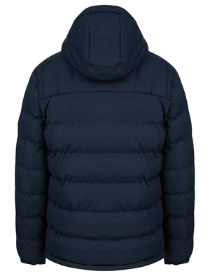 Tacito Micro-Fleece Lined Quilted Puffer Jacket with Hood in Sky Captain Navy - Tokyo Laundry