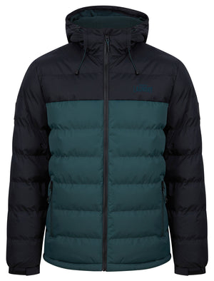 Taichi Micro-Fleece Lined Quilted Puffer Jacket with Hood in Jet Black - Tokyo Laundry