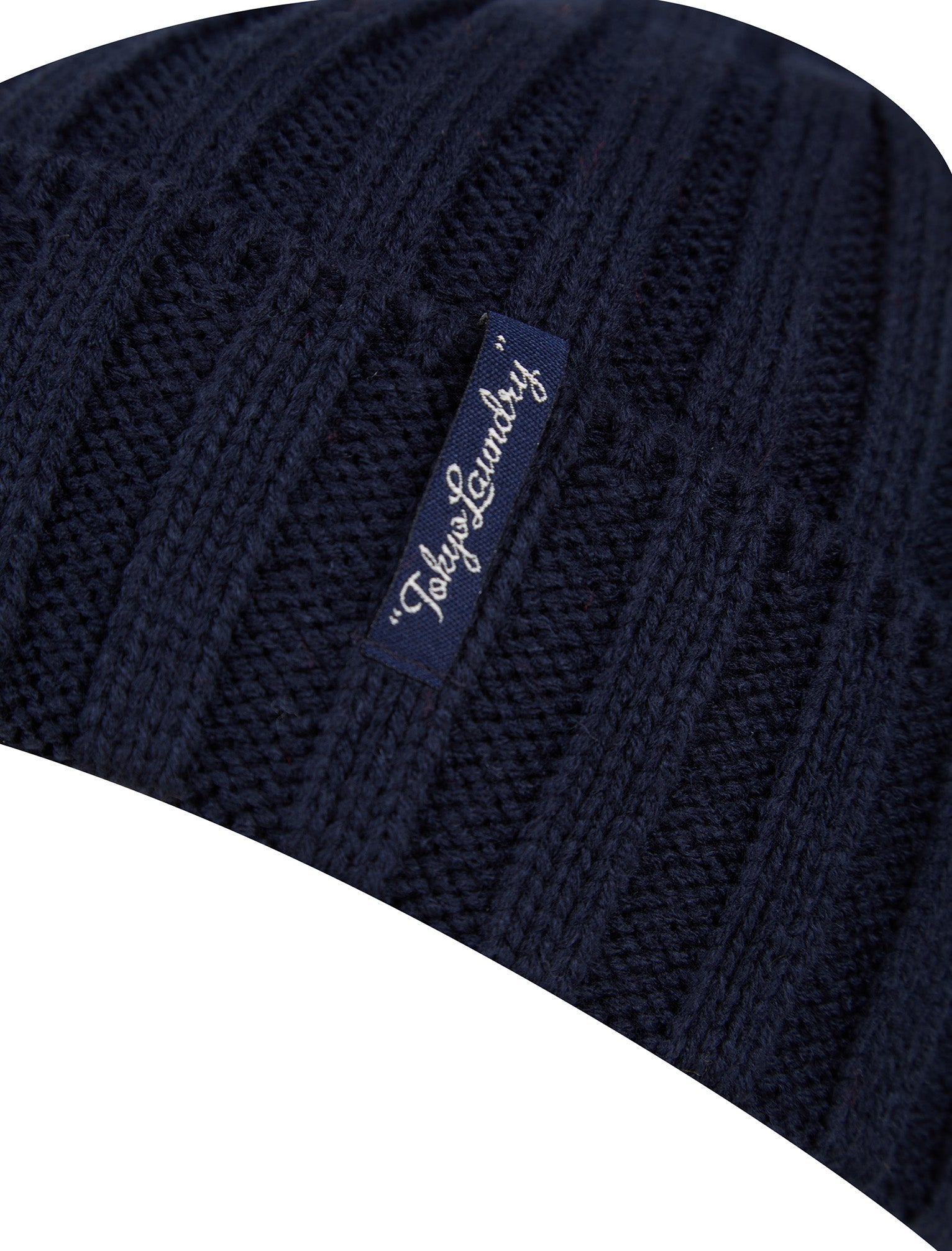 Men's Arnkell Chunky Ribbed Knit Beanie Hat in Sky Captain Navy
