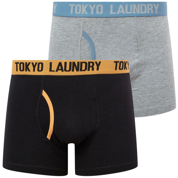 Spencer (2 Pack) Boxer Shorts Set in Papaya / Blue Shadow - Tokyo Laundry