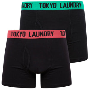 Southey (2 Pack) Boxer Shorts Set in Raspberry / Mint - Tokyo Laundry