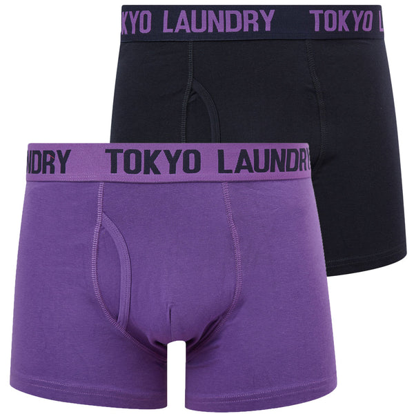 Starfield (2 Pack) Boxer Shorts Set in Pansy Purple / Sky Captain Navy - Tokyo Laundry