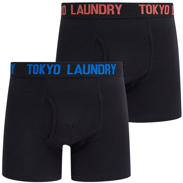Sadler (2 Pack) Boxer Shorts Set in Hot Coral / Princess Blue - Tokyo Laundry