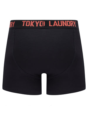 Stefton (2 Pack) Boxer Shorts Set in Hot Coral / Princess Blue - Tokyo Laundry