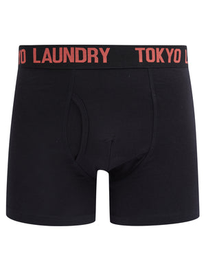 Sadler (2 Pack) Boxer Shorts Set in Hot Coral / Princess Blue - Tokyo Laundry