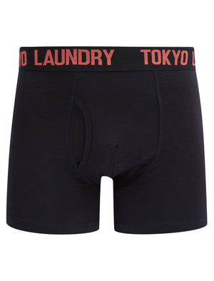 Stefton (2 Pack) Boxer Shorts Set in Hot Coral / Princess Blue - Tokyo Laundry