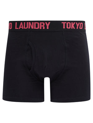 Sadler (2 Pack) Boxer Shorts Set in Simply Green / Raspberry - Tokyo Laundry