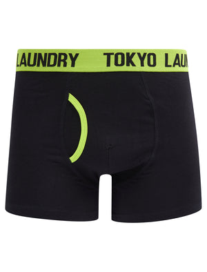 Sadiki (2 Pack) Boxer Shorts Set in Love Bird Green / Hot Coral - Tokyo Laundry
