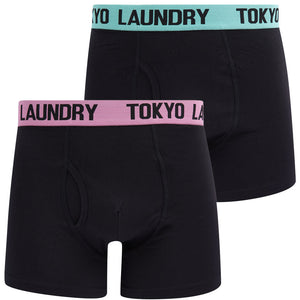 Salus (2 Pack) Boxer Shorts Set in Sachet Pink / Dusty Jade - Tokyo Laundry
