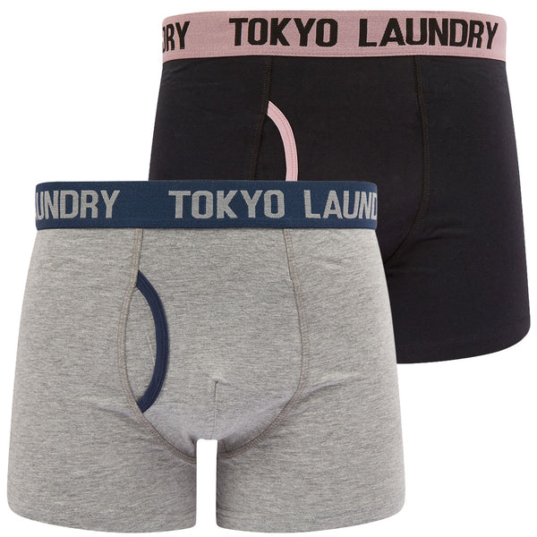 Desoto (2 Pack) Boxer Shorts Set in Pink Nectar / Mood Indigo - Tokyo Laundry