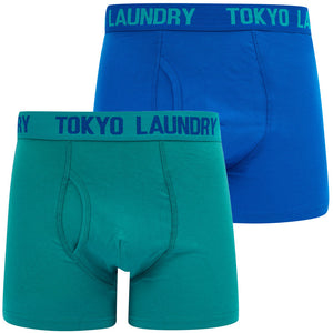Lumber (2 Pack) Boxer Shorts Set in Jet Blue / Bayou - Tokyo Laundry