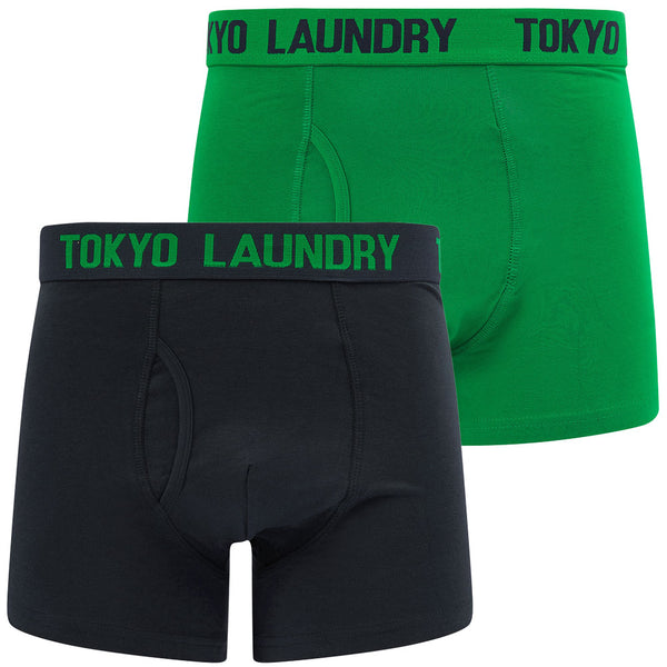 Tower (2 Pack) Boxer Shorts Set in Jolly Green / Sky Captain Navy - Tokyo Laundry