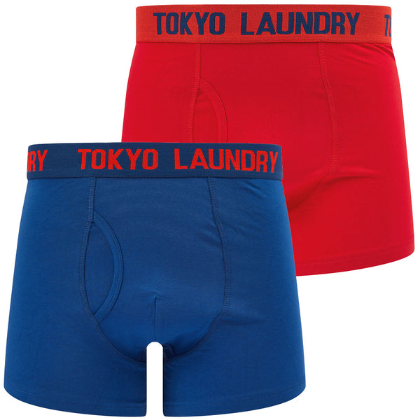 Tower (2 Pack) Boxer Shorts Set in Limoges Blue / Chinese Red - Tokyo Laundry