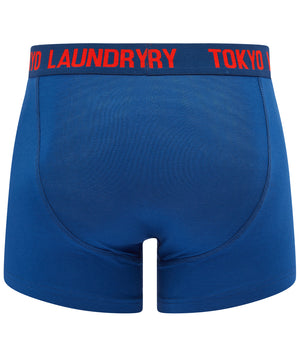Tower (2 Pack) Boxer Shorts Set in Limoges Blue / Chinese Red - Tokyo Laundry