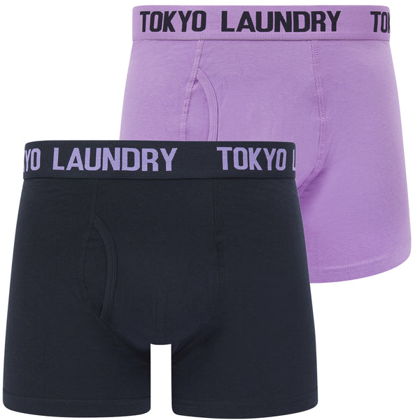 Lumber 2 (2 Pack) Boxer Shorts Set in Viola Lilac / Sky Captain Navy - Tokyo Laundry