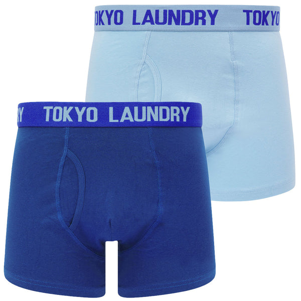 Tower 2 (2 Pack) Boxer Shorts Set in Blue Bell / True Blue - Tokyo Laundry
