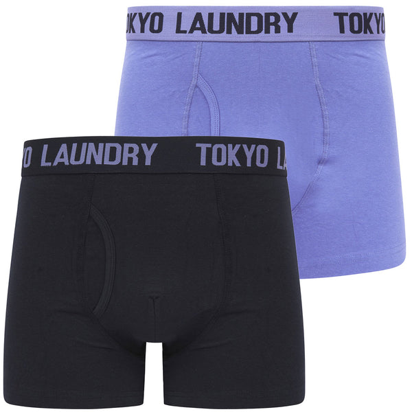 Tower 2 (2 Pack) Boxer Shorts Set in Baja Blue / Sky Captain Navy - Tokyo Laundry