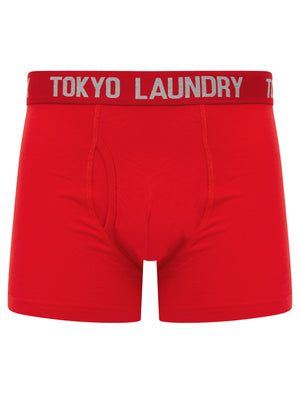 Tower 2 (2 Pack) Boxer Shorts Set in Mars Red / Light Grey Marl - Tokyo Laundry