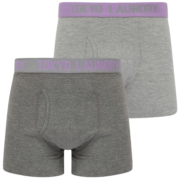 Tonsley 2 (2 Pack) Boxer Shorts Set in Viola Lilac / Light Grey Marl - Tokyo Laundry