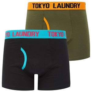 Sky (2 Pack) Boxer Shorts Set in Bright Marigold / Blue Atoll - Tokyo Laundry