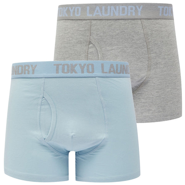 Lammie (2 Pack) Boxer Shorts Set in Light Grey Marl / Kentucky Blue - Tokyo Laundry