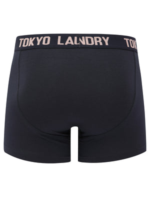 Lammie (2 Pack) Boxer Shorts Set in Coral Cloud / Sky Captain Navy - Tokyo Laundry