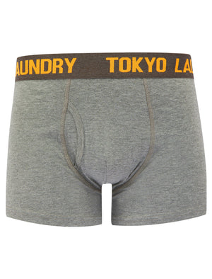 Foss (2 Pack) Boxer Shorts Set in Dark Grey Marl / Mid Grey Marl - Tokyo Laundry