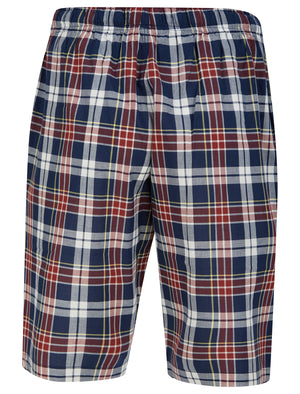 Makin Checked Cotton Woven Lounge Pyjama Shorts in Rosewood - Tokyo Laundry