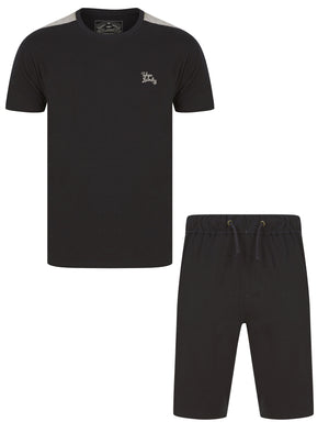 Withington 2pc Cotton T-Shirt and Shorts Lounge Set in Jet Black - Tokyo Laundry