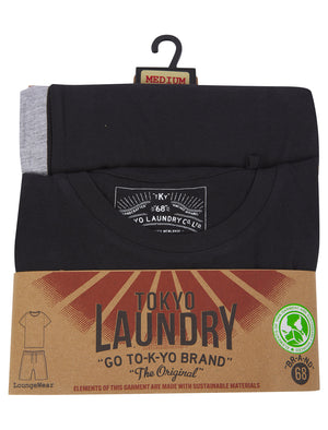 Withington 2pc Cotton T-Shirt and Shorts Lounge Set in Jet Black - Tokyo Laundry