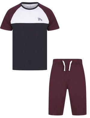 Gregge 2pc Cotton T-Shirt and Shorts Lounge Set in Winetasting - Tokyo Laundry