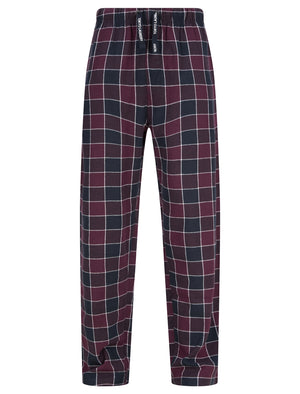 Tayos Brushed Flannel Checked Lounge Pants in Potent Purple - Tokyo Laundry