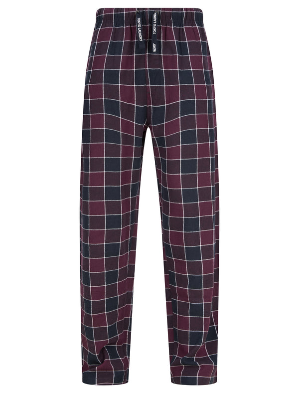 Tayos Brushed Flannel Checked Lounge Pants in Potent Purple - Tokyo Laundry