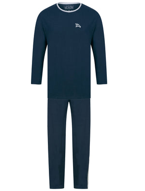Severn 2pc Long Sleeve Cotton Lounge Set in Sky Captain Navy - Tokyo Laundry