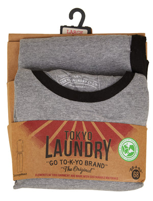 Severn 2pc Long Sleeve Cotton Lounge Set in Mid Grey Marl - Tokyo Laundry