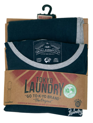 Severn 2pc Long Sleeve Cotton Lounge Set in Sky Captain Navy - Tokyo Laundry