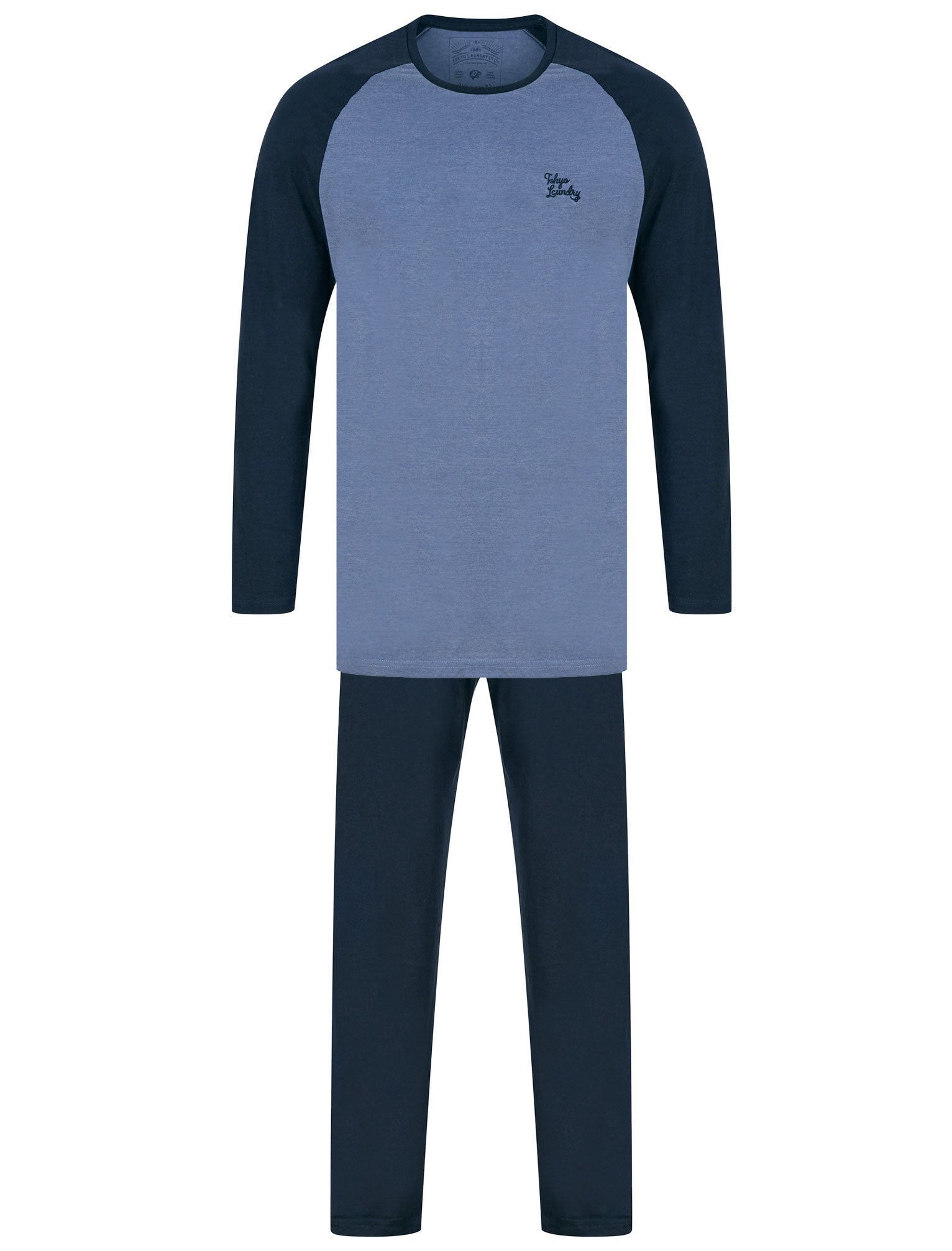 Tudor 2pc Long Sleeve Cotton Lounge Set in Denim Marl Sky