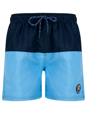Townsend Block Colour Microfibre Swim Shorts in Azure Blue - Tokyo Laundry