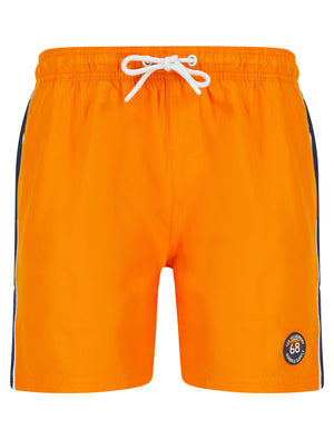 Capitola Swim Shorts with Side Tape Detail in Dark Cheddar - Tokyo Laundry