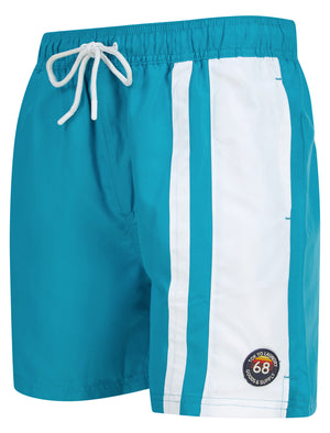 Tillamook Striped Swim Shorts in Caribbean Sea - Tokyo Laundry