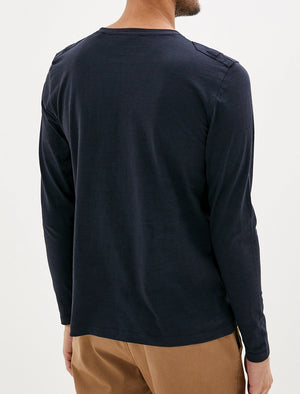 Ngami Cotton Jersey Long Sleeve Top with Mock Layer In Navy - Dissident