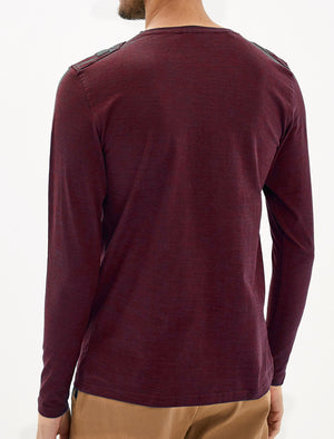 Ngami Cotton Jersey Long Sleeve Top with Mock Layer In Winetasting - Dissident