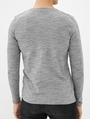 Basin Cotton Jersey Long Sleeve Top with Chest Pocket In Frost Gray - Dissident