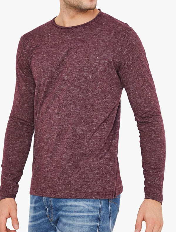 Jack Slub Cotton Jersey Long Sleeve Top with Chest Pocket In Winetasting - Tokyo Laundry