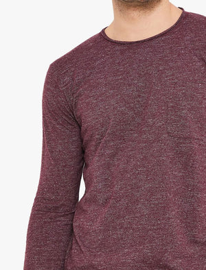Jack Slub Cotton Jersey Long Sleeve Top with Chest Pocket In Winetasting - Tokyo Laundry